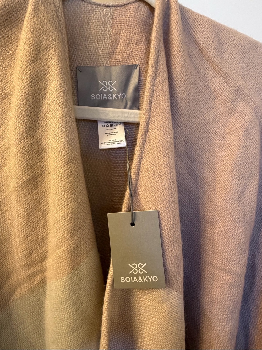 Soia & Kyo Taupe Open-Front Knit Cardigan - Picture 2 of 8